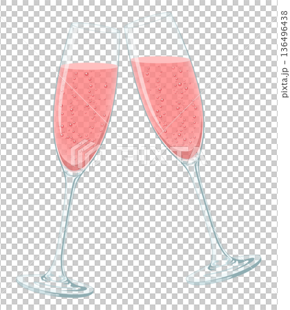 Toasting Champagne Glasses Rosé 136496438
