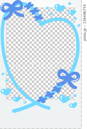 Doodle instant camera decoration frame instax film light blue 136496754