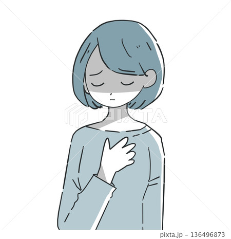 暗い女性 136496873