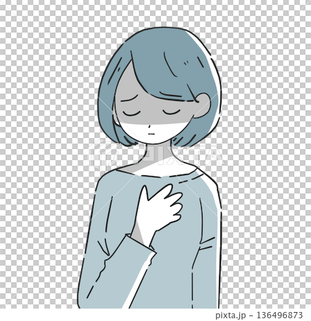 暗い女性 136496873