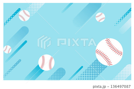 水色ホームラン背景イラスト 136497087