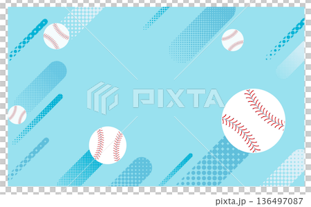 水色ホームラン背景イラスト 136497087