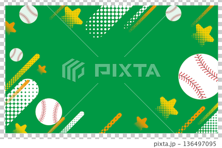 綠色全壘打背景插圖 136497095