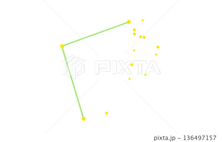 かみのけ座の星座線のカラーイラスト 136497157
