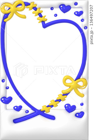 落書き インスタントカメラ デコレーション フレーム チェキ フィルム 推し活 ぷっくり 青 黄色 136497207