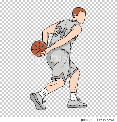 Behind The Back Basketball Dribbling Technique Showing Skill And Control In Motion On Court 136497298