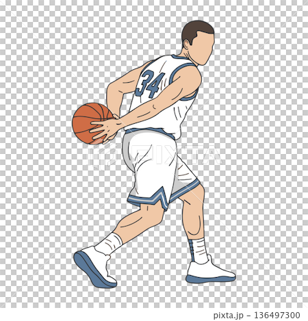 Behind The Back Basketball Dribbling Technique Showing Skill And Control In Motion On Court 136497300