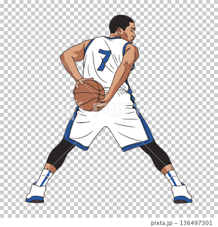 Behind The Back Basketball Dribbling Technique Showing Skill And Control In Motion On Court 136497301