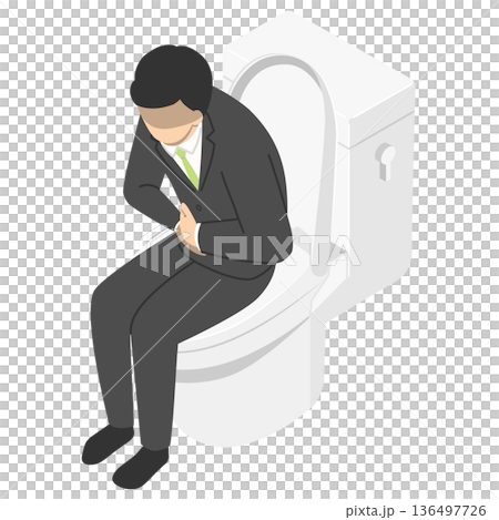 等距視角:一名上班族男子在廁所裡痛苦不堪 等距視角:一名上班族男子在廁所裡痛苦不堪 136497726