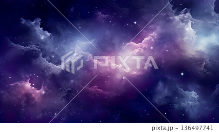 Cosmic space background with stars and nebula. Vector illustration. Generate Ai Cosmic space background with stars and nebula. Vector illustration. Generate Ai 136497741