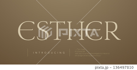 Modern luxury beauty font alphabet logo. Typography beautiful fashion elegant classic letters serif italic fonts decorative wedding vintage blossom logos. vector illustration Modern luxury beauty font alphabet logo. Typography beautiful fashion elegant classic letters serif italic fonts decorative wedding vintage blossom logos. vector illustration 136497810