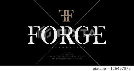 Modern luxury beauty font alphabet logo. Typography beautiful fashion elegant classic letters serif italic fonts decorative wedding vintage blossom logos. vector illustration 136497879