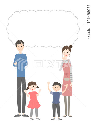 笑顔で考えている家族 笑顔で考えている家族 136498078