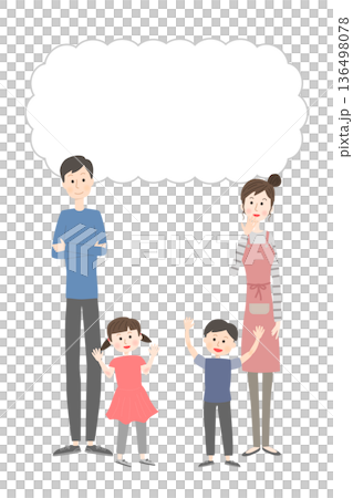 笑顔で考えている家族 笑顔で考えている家族 136498078