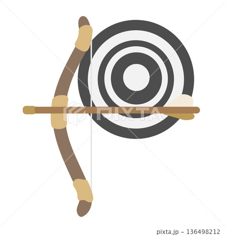 弓道の的と弓　イラスト 136498212