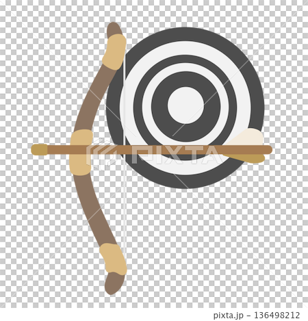弓道の的と弓　イラスト 136498212