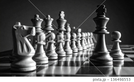 ランダムに配置されたチェスの駒 136498553