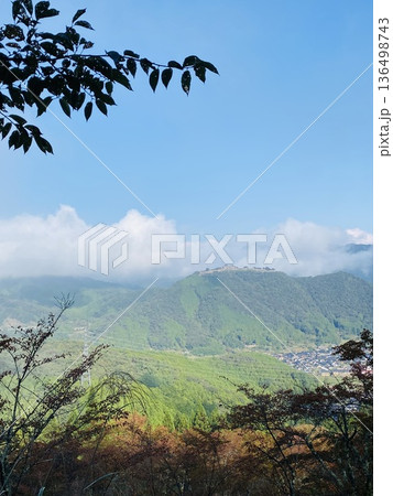 立雲峡から眺める竹田城 136498743