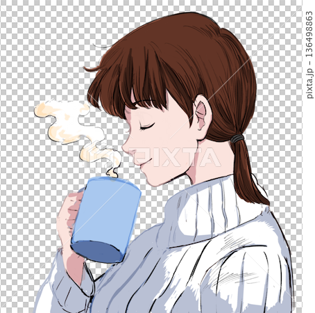 休憩する女の人 休憩する女の人 136498863