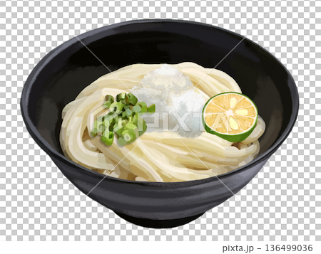 おろしぶっかけうどん（ネギ、大根おろし、カボス入り） 136499036