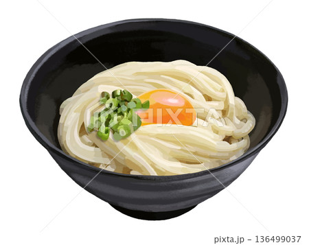 ぶっかけうどん（ネギ、卵黄入り） 136499037