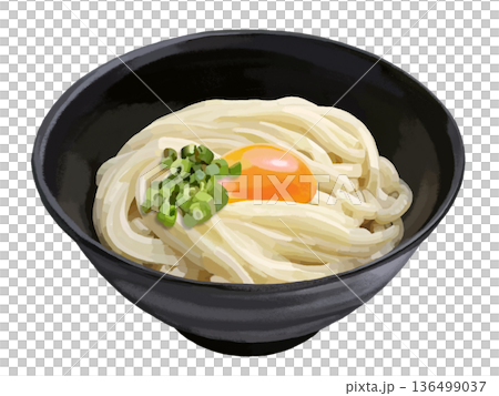 ぶっかけうどん（ネギ、卵黄入り） 136499037
