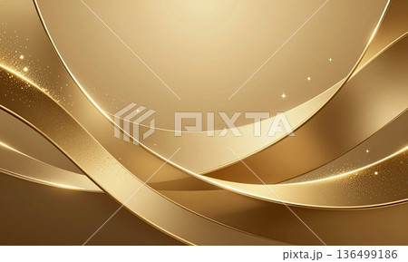 Luxury abstract golden wave background with glitter light effect. 136499186