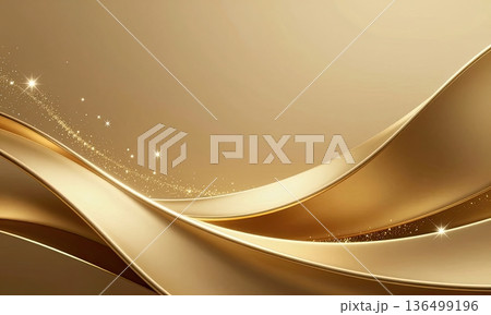 Luxury abstract golden wave background with glitter light effect. 136499196