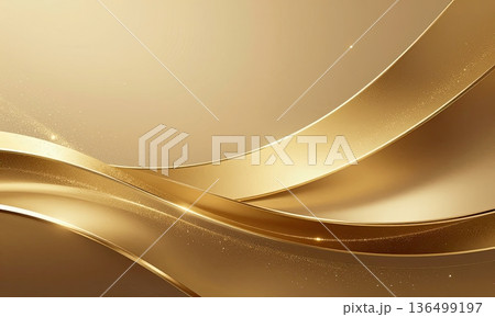 Luxury abstract golden wave background with glitter light effect. 136499197