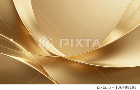 Luxury abstract golden wave background with glitter light effect. 136499198