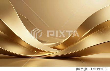 Luxury abstract golden wave background with glitter light effect. Luxury abstract golden wave background with glitter light effect. 136499199