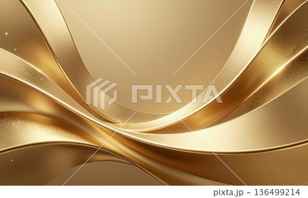 Luxury abstract golden wave background with glitter light effect. 136499214