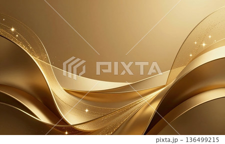 Luxury abstract golden wave background with glitter light effect. 136499215