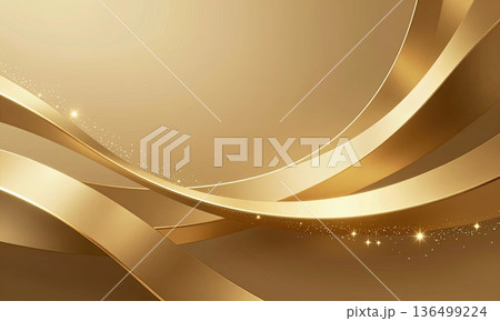 Luxury abstract golden wave background with glitter light effect. Luxury abstract golden wave background with glitter light effect. 136499224