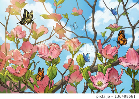 ハナミズキの園・蝶々アニメ 136499661