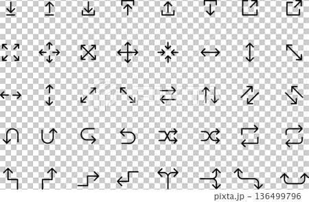 Editable line icon illustration of arrows 2 Editable line icon illustration of arrows 2 136499796
