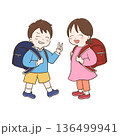 ランドセルを背負った小学生のイラスト 136499941