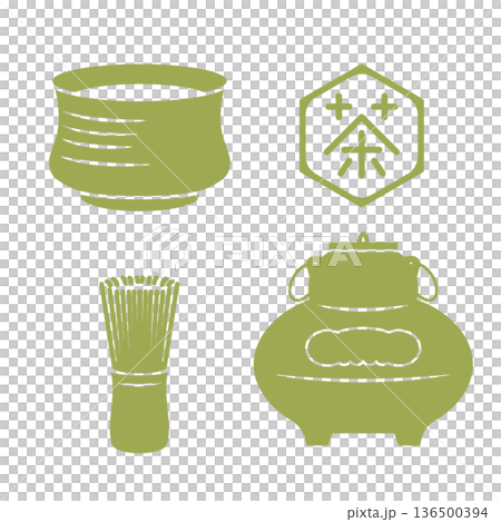 A simple tea ceremony set 136500394