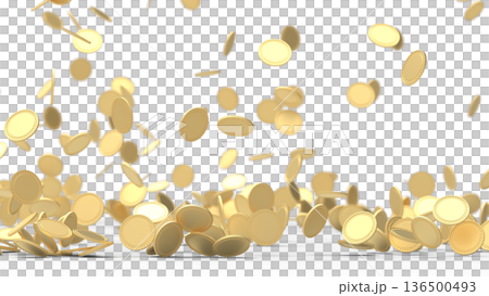 降ってくるゴールドコイン CG 降ってくるゴールドコイン CG 136500493