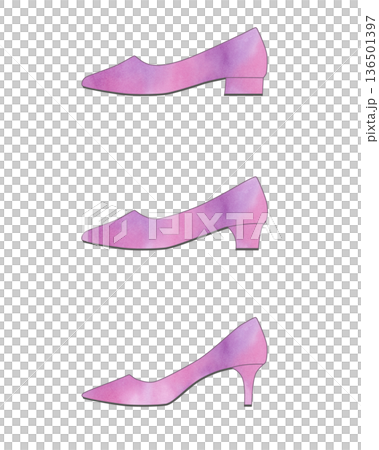 Comparison illustration of pumps (watercolor texture) Comparison illustration of pumps (watercolor texture) 136501397