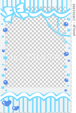 塗鴉拍立得裝飾相框 可愛裝飾材質 淺藍色 136501469