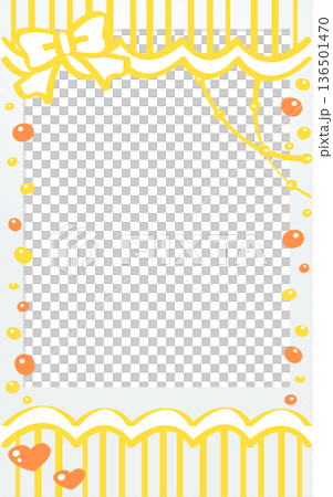 塗鴉拍立得裝飾相框 可愛裝飾材料 黃色 136501470