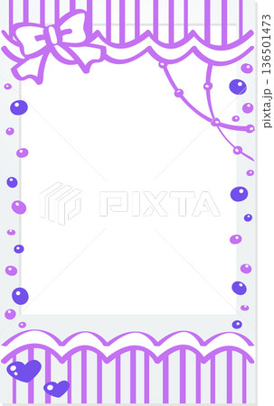 落書き チェキ デコレーション フレーム 可愛い装飾素材 紫 136501473