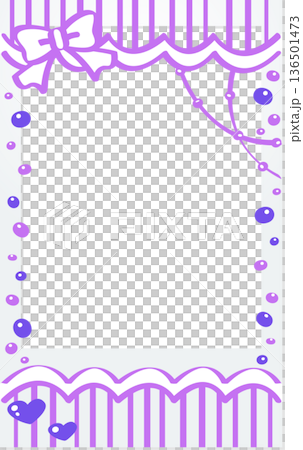 落書き チェキ デコレーション フレーム 可愛い装飾素材 紫 136501473