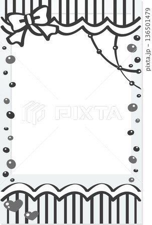 落書き チェキ デコレーション フレーム 可愛い装飾素材 黒 136501479