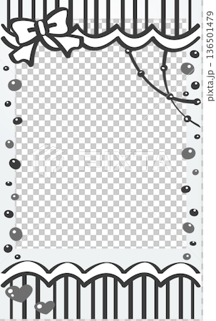 落書き チェキ デコレーション フレーム 可愛い装飾素材 黒 136501479