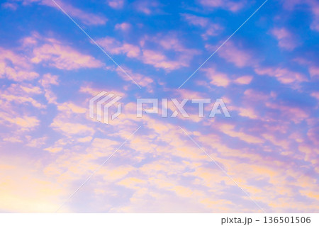 パステル調の朝焼け空 パステル調の朝焼け空 136501506