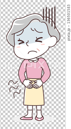 圖：一位老年婦女下腹痛 136501583