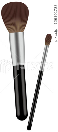 チークブラシとアイシャドウブラシのセット(リアル) チークブラシとアイシャドウブラシのセット(リアル) 136501788