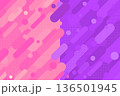 背景素材 紫色 桃色 ピンク ツートン 2色 対比  幾何学的なドットとストライプ背景 バック 136501945